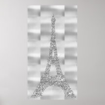Eiffel Torn Silver Grått Swarovski Crystals Paris