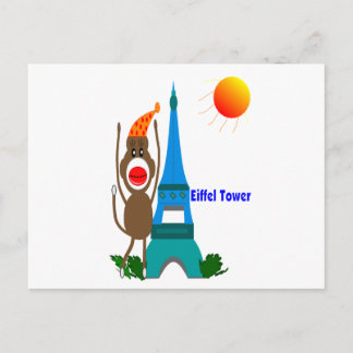 Eiffel Torn Sock monkey Gifts Vykort
