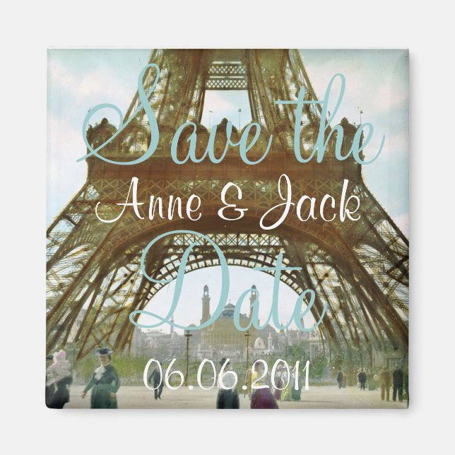 Eiffel Torn Spara datum Magnet (Framsidan)