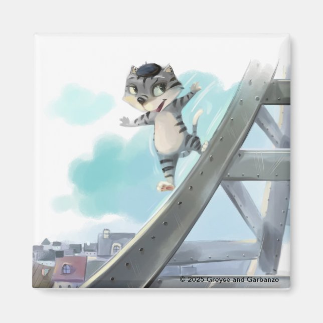 Eiffel Torn Square Magnet 2 tum (Framsidan)