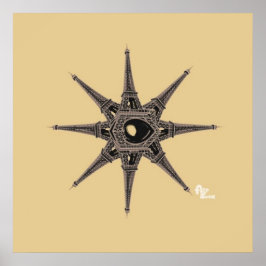Eiffel Torn Star Poster
