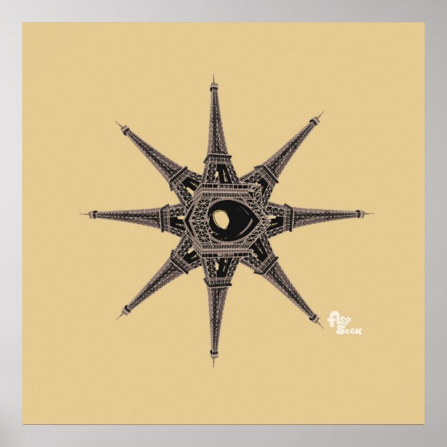 Eiffel Torn Star Poster (Framsidan)