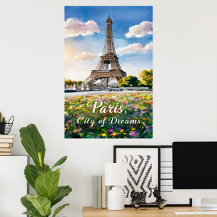 Eiffel Torn Sunrise i Paris Poster