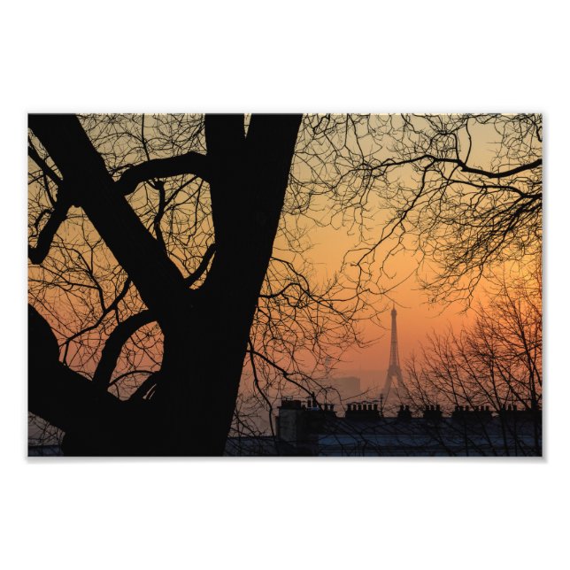 Eiffel Torn Sunset från Montmartre - Fototryck (Framsidan)