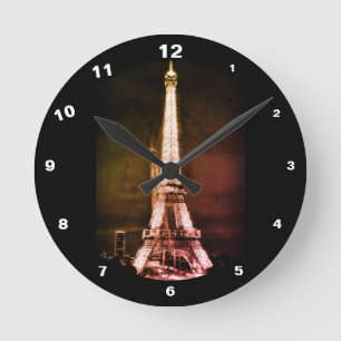 Eiffel Torn - Surreal Art, Paris, Frankrike Rund Klocka