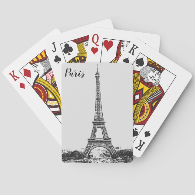 Eiffel torn svartvitt casinokort (Baksidan)
