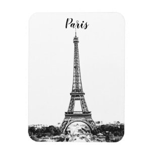 Eiffel torn svartvitt magnet