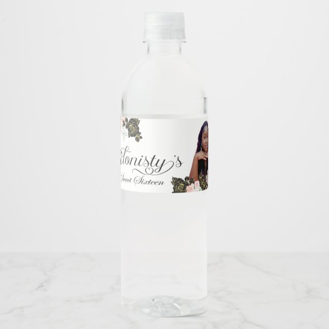 Eiffel Torn Sweet 16-vattenflaskors etiketter. Vattenflaskor Etikett (Framsida)