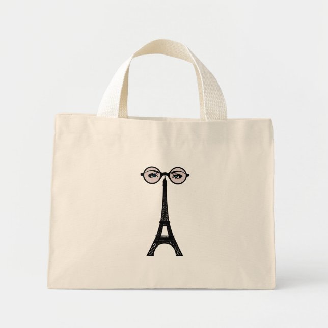 Eiffel Torn Tote Bag Mini Tygkasse (Framsidan)