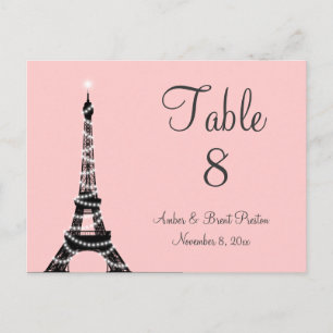 Eiffel Torn Twinkles Bordsnummer rosa