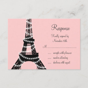 Eiffel Torn Twinkles OSA (rosa) Kort