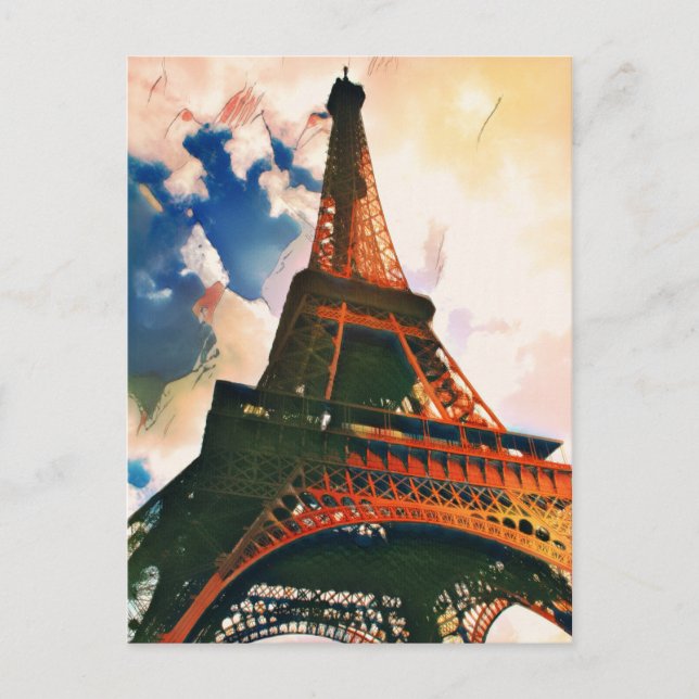 Eiffel Torn ukiyo-e Vykort (Framsida)