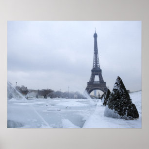 Eiffel torn under vintern poster