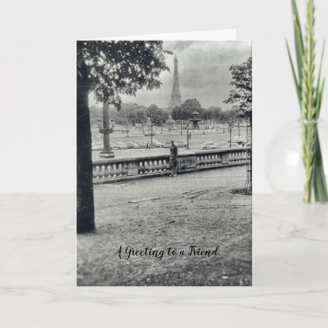 Eiffel Torn Vänskap Kort (Framsida)