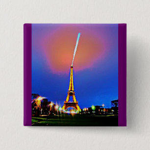 Eiffel Torn vid nattmålning Knapp