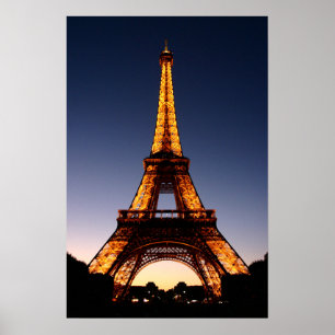 Eiffel Torn vid NattPoster Poster