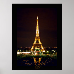 Eiffel Torn vid NattPoster Poster
