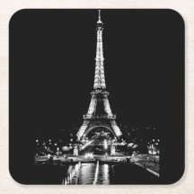 Eiffel Torn vid nattsvart och vit underlägg