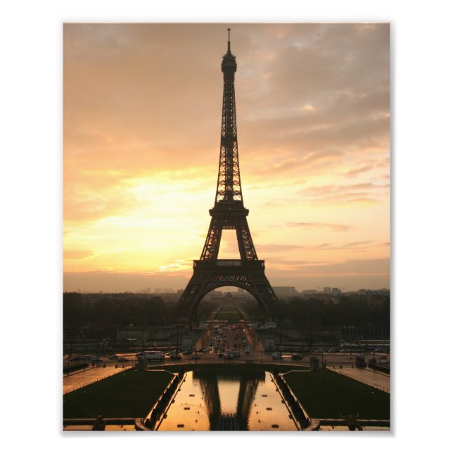 Eiffel Torn vid Sunrise från Trocadero Fototryck (Framsidan)