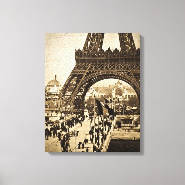 Eiffel Torn vid utställningen Universelle 1900 Canvastryck (Framsida)