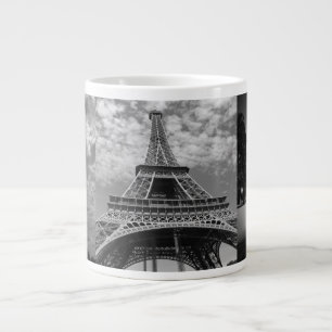 Eiffel Torn Views in Black and White Jumbo Mugg