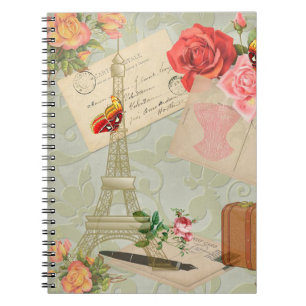 Eiffel Torn Vintage Ro Anteckningsbok