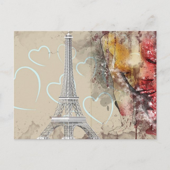 Eiffel Torn Vykort (Framsida)