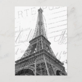 Eiffel Torn-vykort, svartvitt, Lodrät Vykort