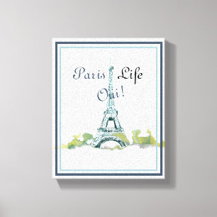 Eiffel Torn Watercolor Paris Life Oui Canvastryck