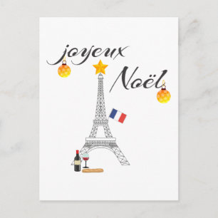 Eiffel tornflagga av frankriken Joyeux Noel Helg Vykort