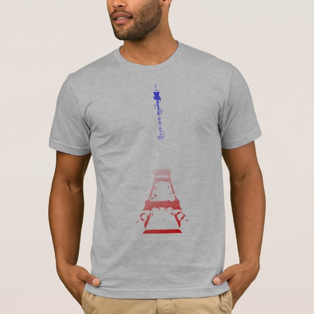 Eiffel tornGrunge Tee Shirt (Framsida)