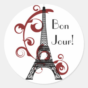 Eiffel tornklistermärke runt klistermärke