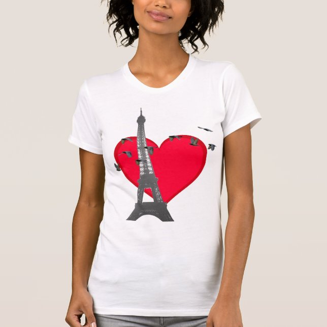 Eiffel tornlove birds t-shirt (Framsida)