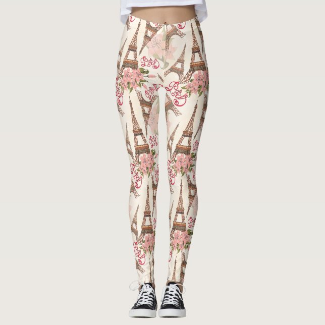 Eiffel tornmönster leggings (Framsida)