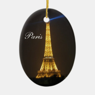 Eiffel tornnatt julgransprydnad keramik