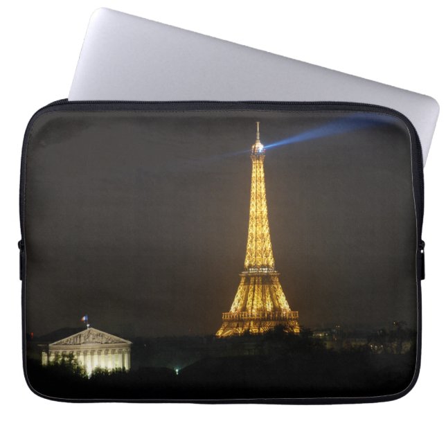 Eiffel tornnatt laptop sleeve (Framsidan)