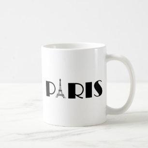 Eiffel tornParis svart & vit Kaffemugg