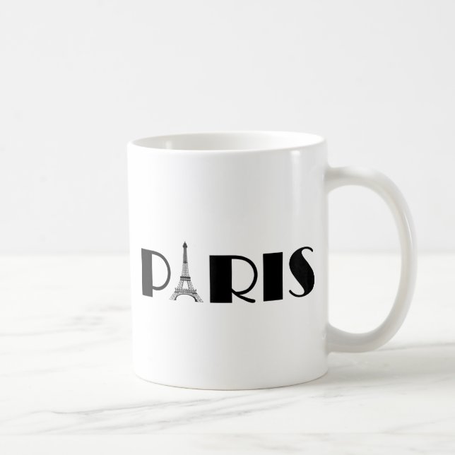 Eiffel tornParis svart & vit Kaffemugg (Höger)