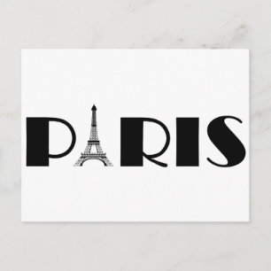 Eiffel tornParis svart & vit Vykort