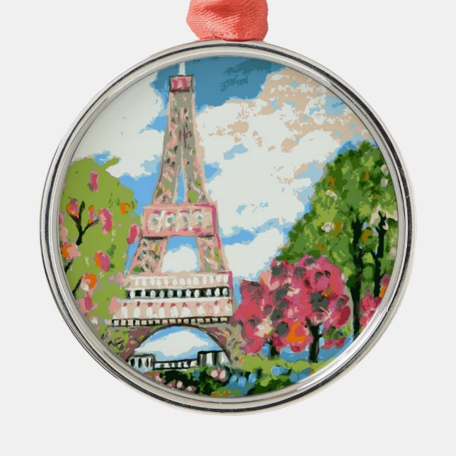 Eiffel tornprydnad julgransprydnad metall (Framsidan)