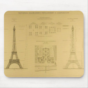 Eiffel tornritningar musmatta