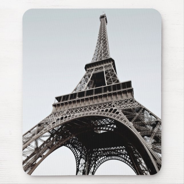 Eiffel tornSvart-Vit Mousepad Musmatta (Framsidan)