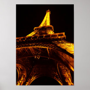 eiffel tower at night poster