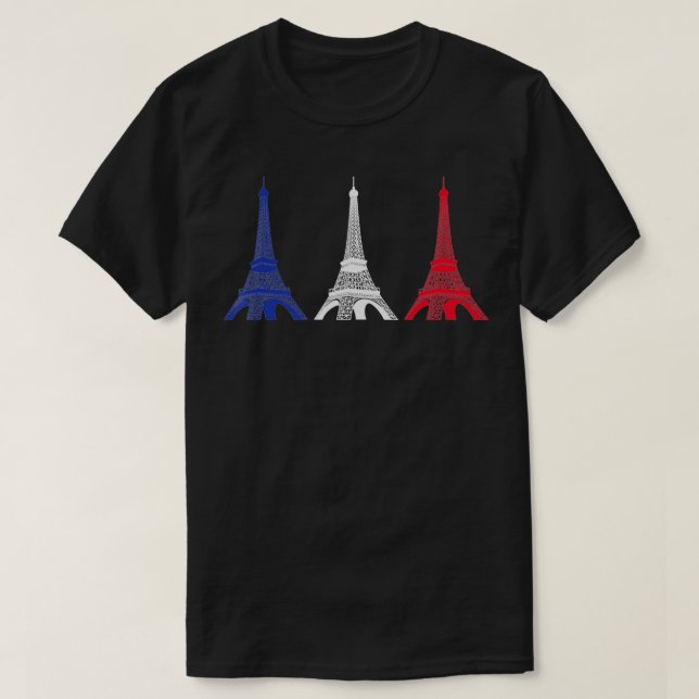 Eiffel Tower Bastille Day France T Shirt (Design framsida)