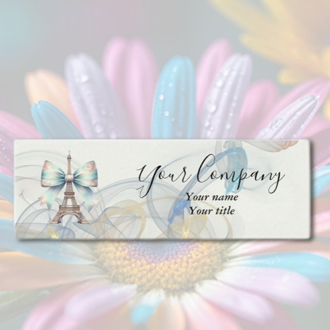 Eiffel Tower & Bow Mini Business Card Mini Visitkort (Skapare uppladdad)