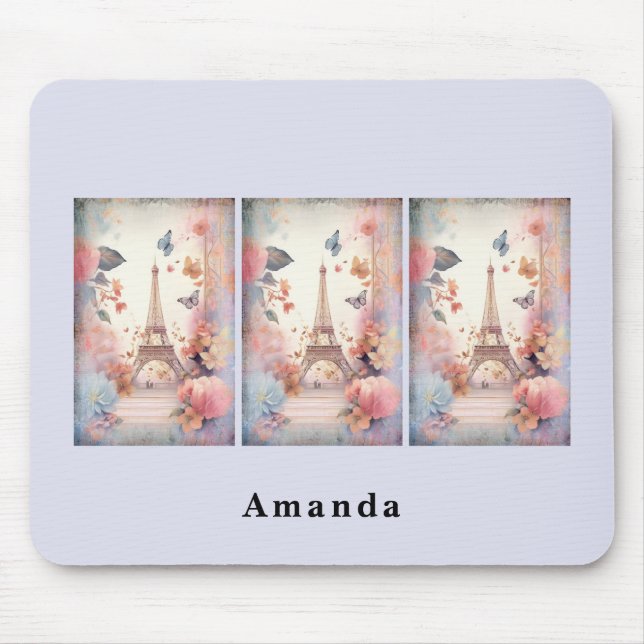 Eiffel Tower Butterflies and Flowers Musmatta (Framsidan)