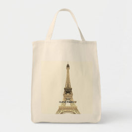 Eiffel Tower Chic Canvas Tote Bag Tygkasse