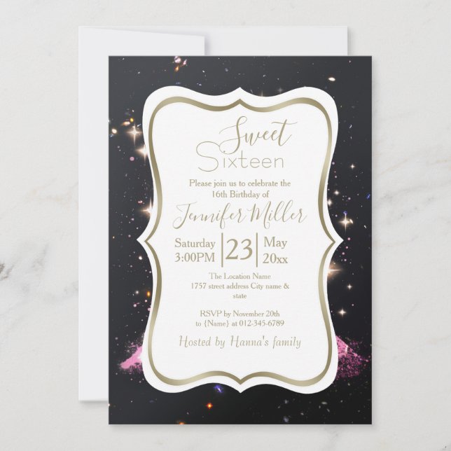 Eiffel Tower Night Moon           Inbjudningar (Framsida)