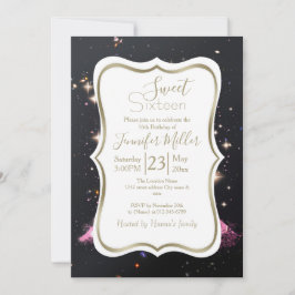 Eiffel Tower Night Moon           Inbjudningar