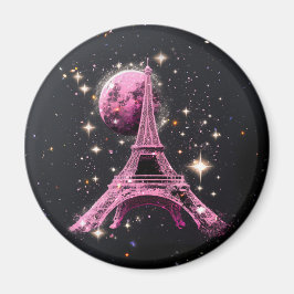 Eiffel Tower Night Moon           Magnet